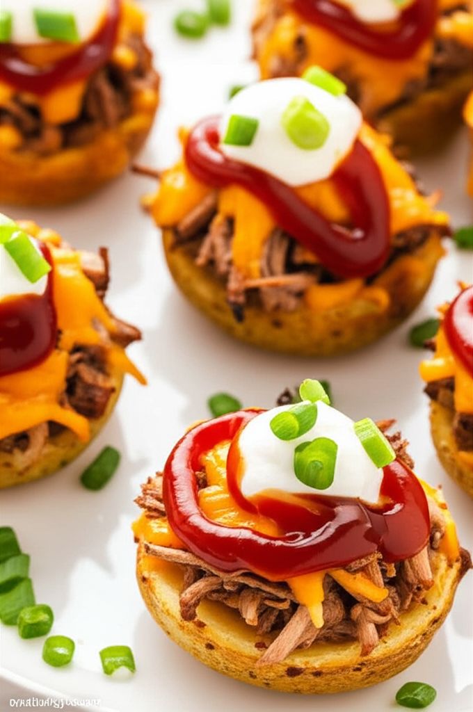 Loaded Pulled Pork Tater Tot Bites