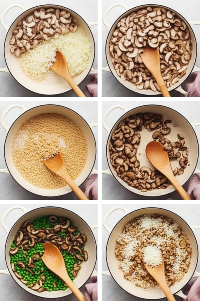 Mushroom and Pea Orzotto