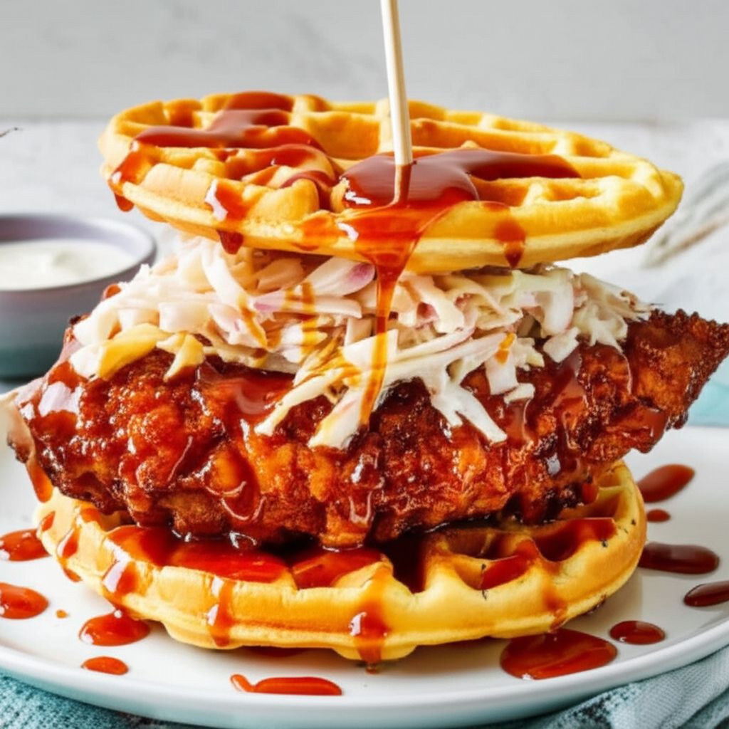 Nashville Hot Chicken and Waffle Sandwich