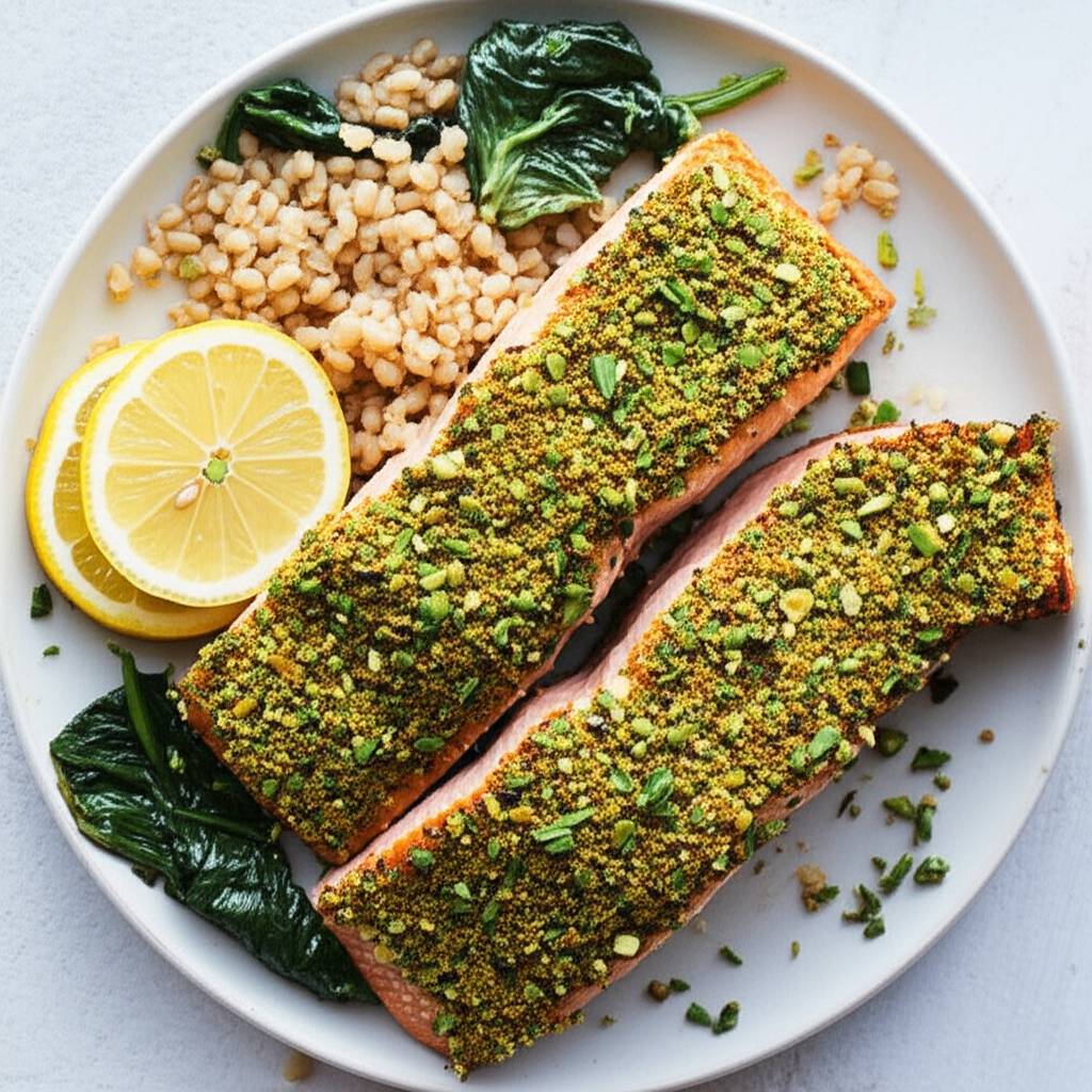 Oven-Roasted Pistachio-Crusted Salmon