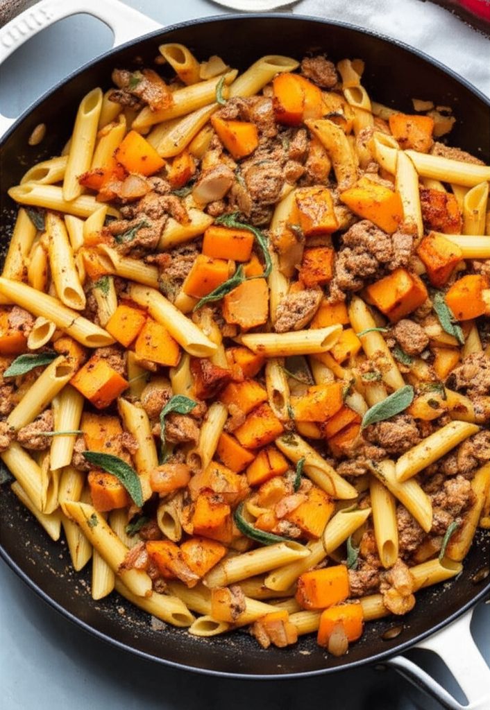 Pasta with Roasted Butternut Squash and Sage
