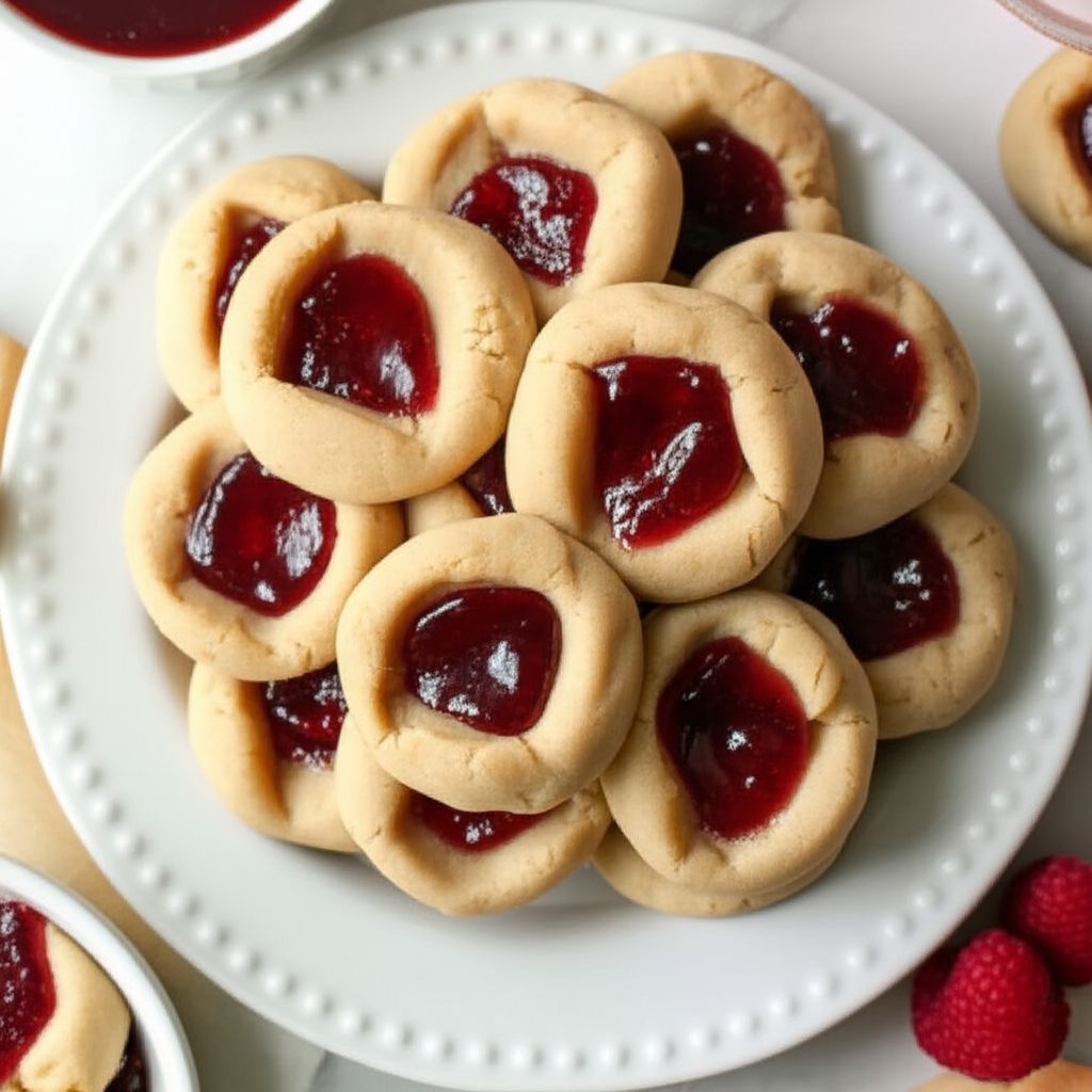 Peanut Butter and Jelly Thumbprint Cookies