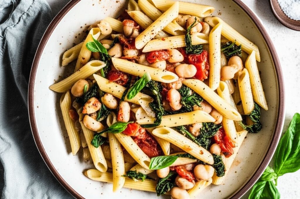 Penne Pasta with Cannellini Beans and Escarole