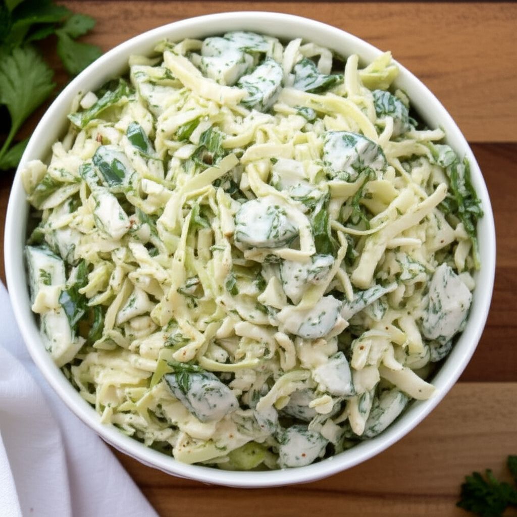 Peppery Coleslaw with Cucumbers and Celery