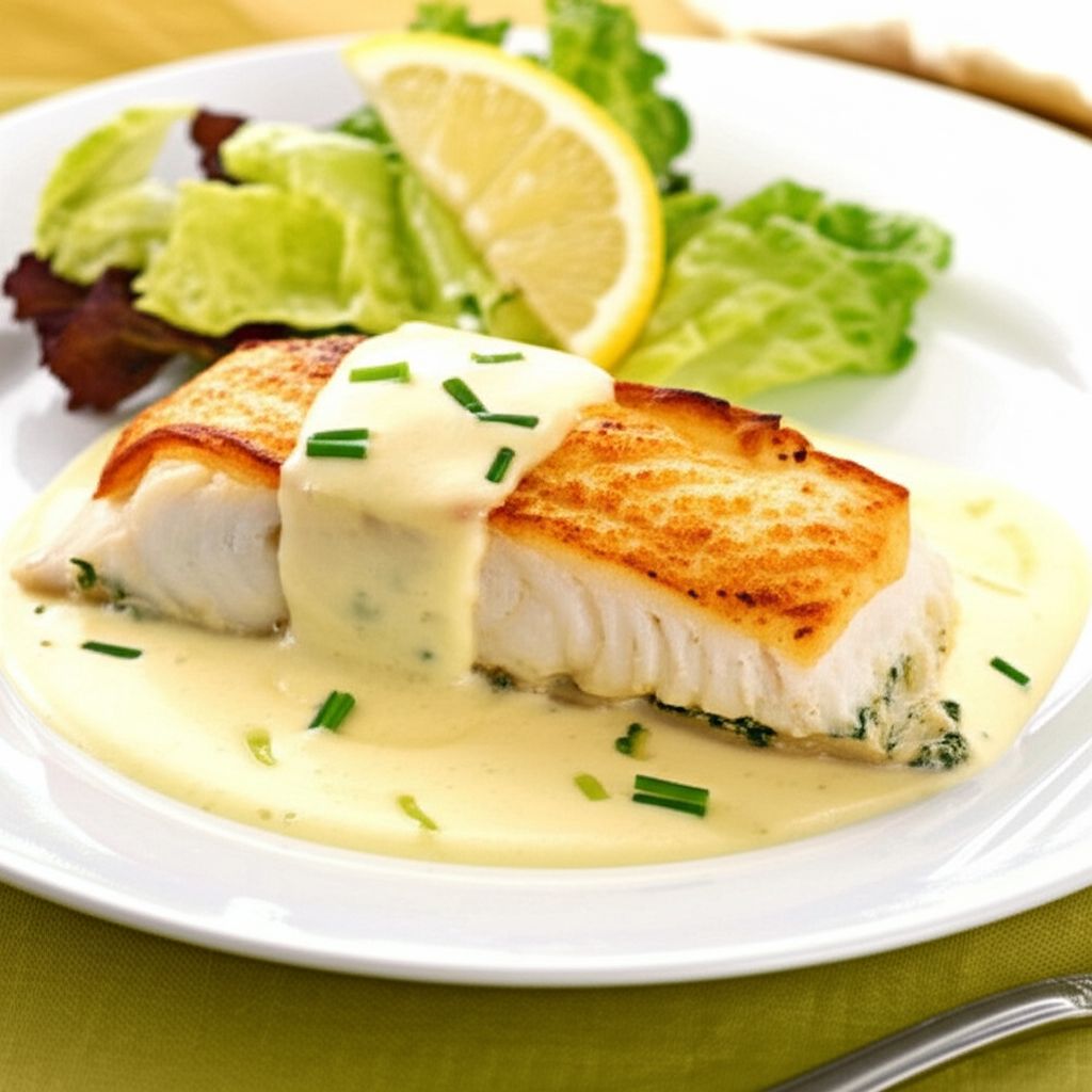 Phyllo-Wrapped Halibut Fillets with Lemon Scallion Sauce
