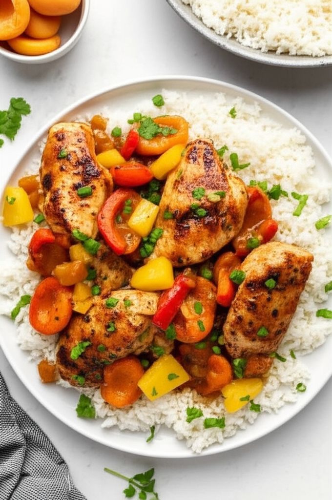 Pineapple and Apricot Skillet Chicken