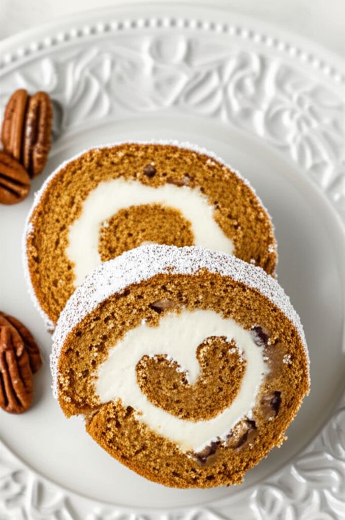 Pumpkin Roll with Ginger and Pecans