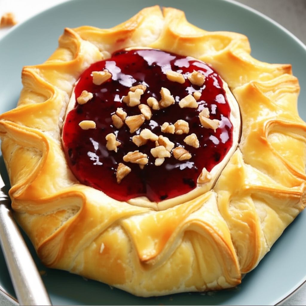 Raspberry Walnut Baked Brie
