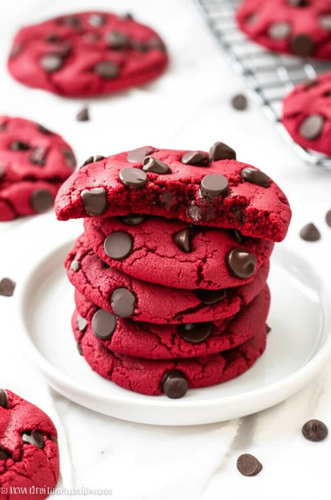 Red Velvet Chocolate Chip Cookies