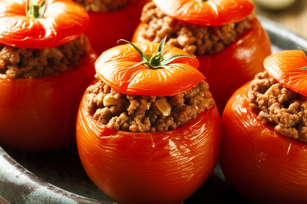 Rice and Beef Stuffed Tomatoes