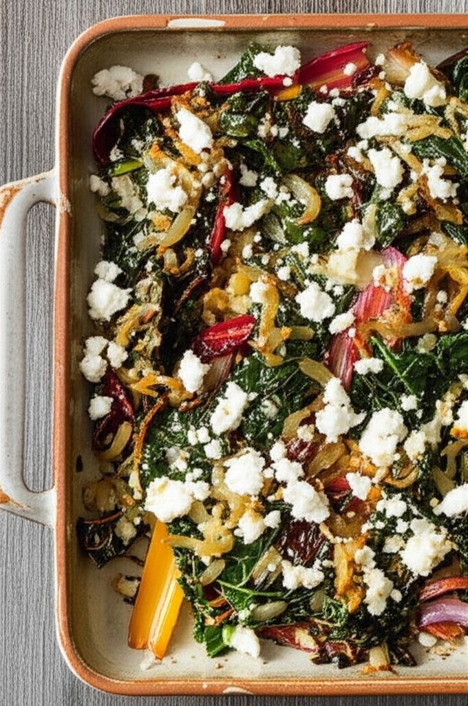 Roasted Swiss Chard with Feta