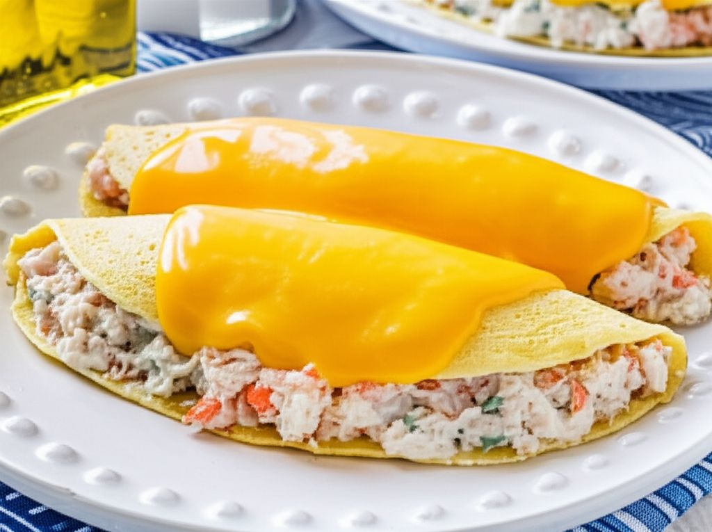 Seafood Omelets with Creamy Cheese Sauce