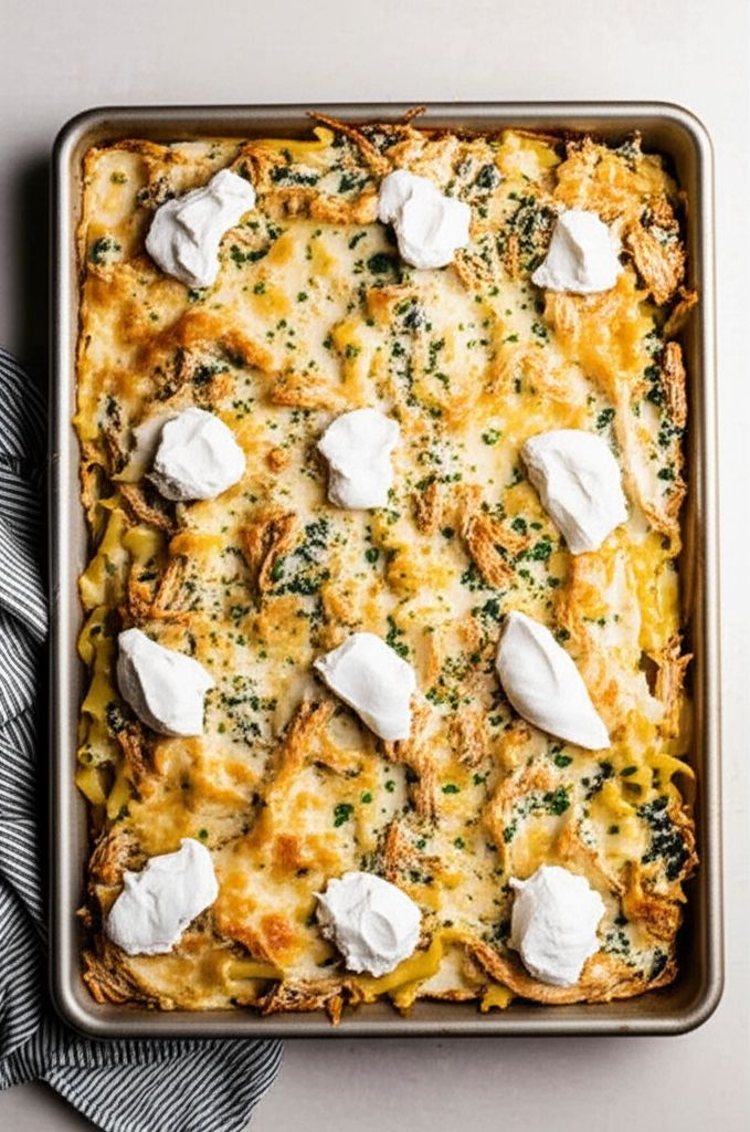 Sheet Pan Chicken Alfredo Lasagna