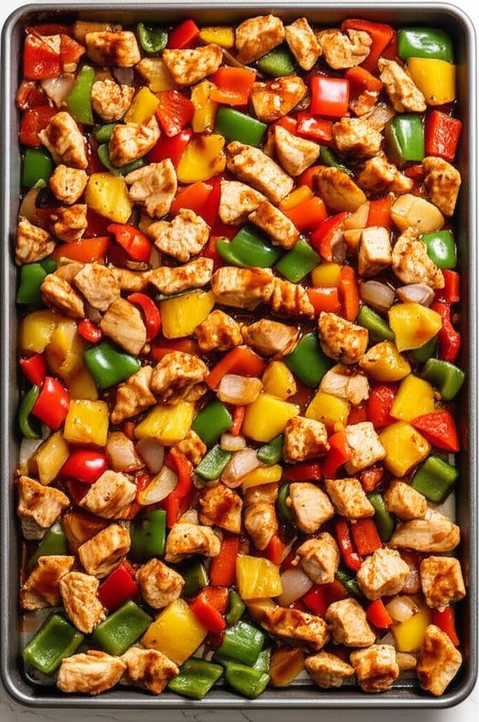 Sheet Pan Sweet and Sour Chicken