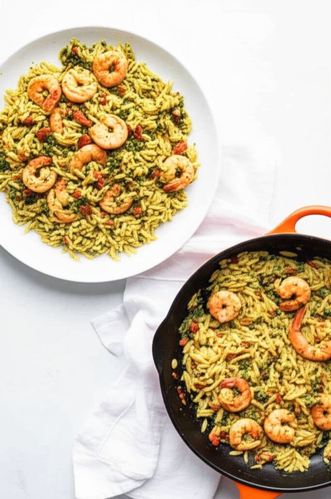 Shrimp Orzo Pesto