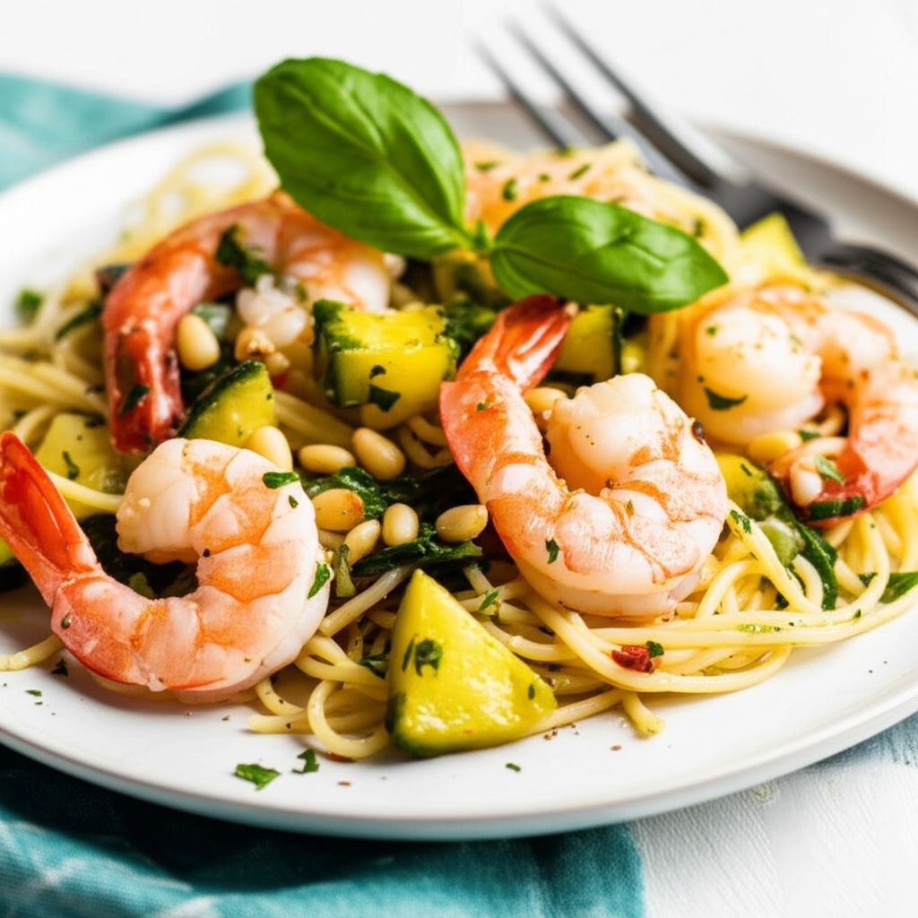 Shrimp Spaghetti in Olive Oil Dressing