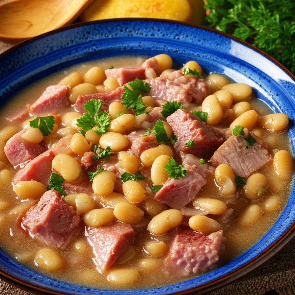 Slow Cooker Ham and Beans