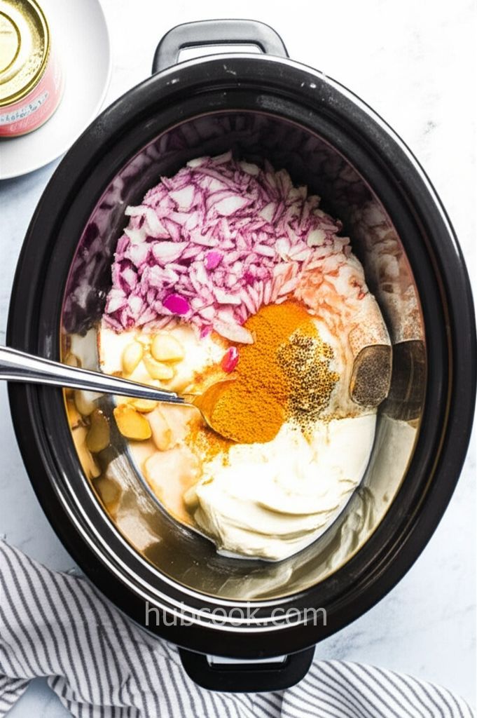 Slow Cooker Shredded Chicken in Yogurt Sauce