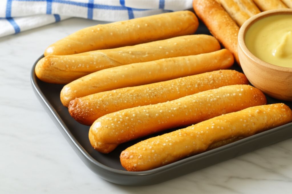 Soft Pretzel Sticks with Honey Mustard Dipping Sauce