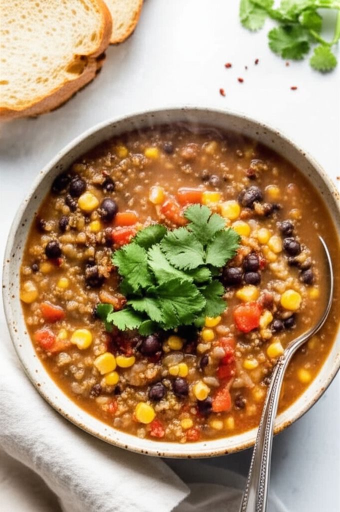 Spicy Black Bean and Quinoa Soup