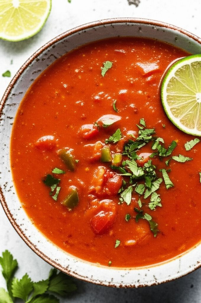 Spicy Tequila-Lime Tomato Soup