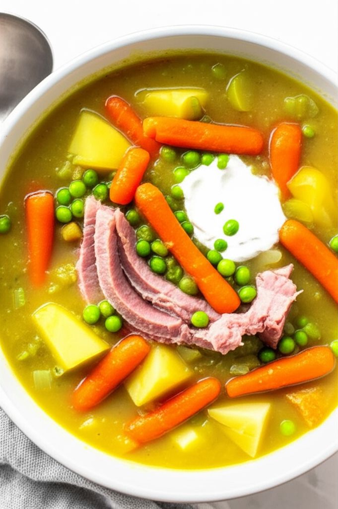 Split Pea Soup with Homemade Ham Bone Stock