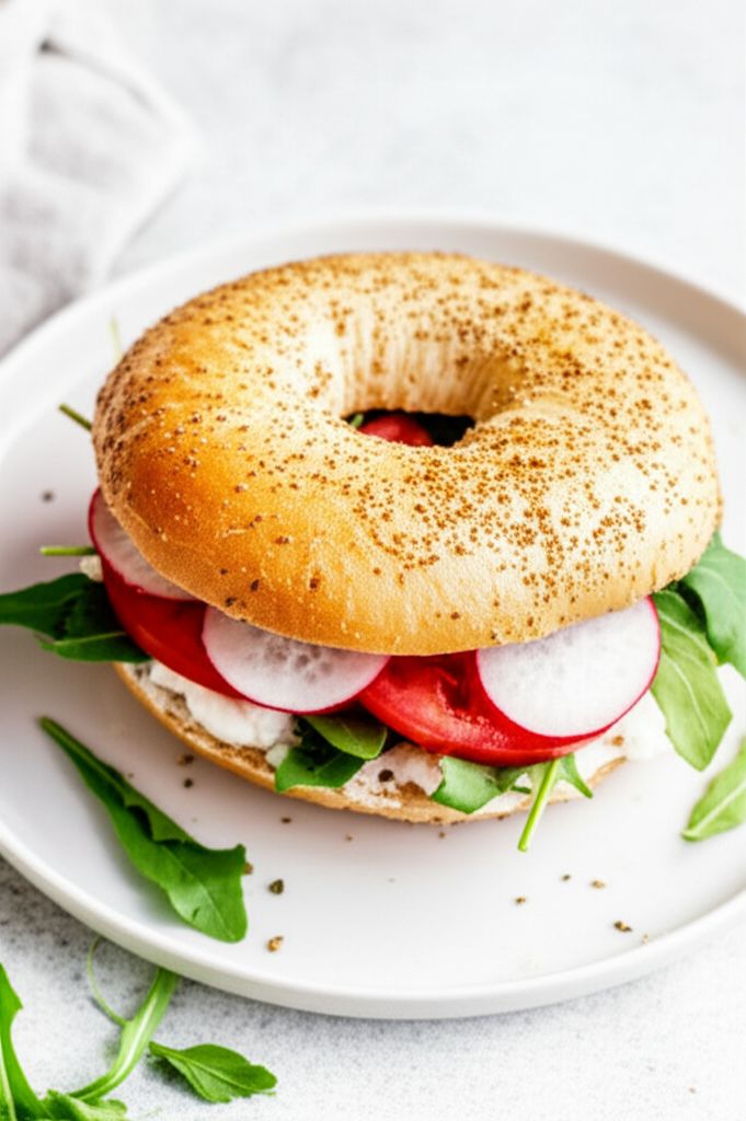 Spring Veggie Bagel Sandwich