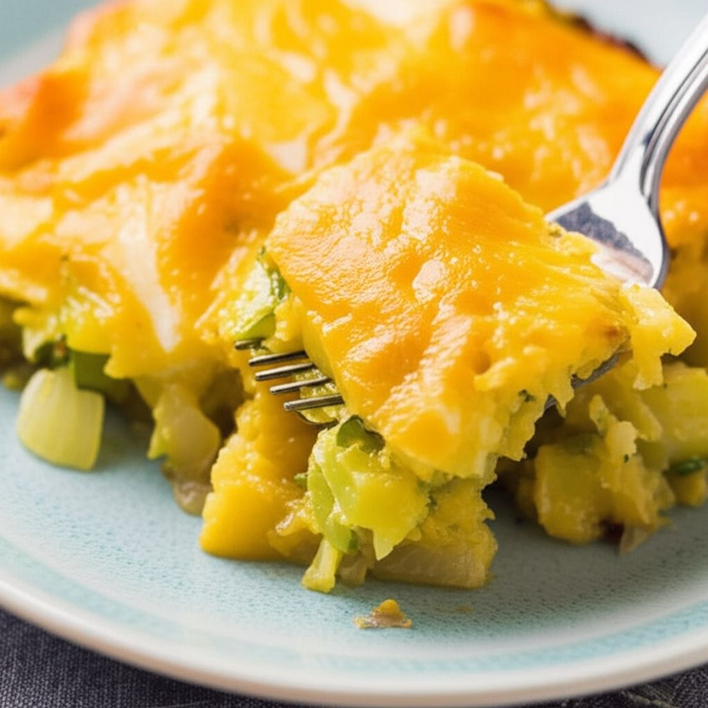 Summer Squash and Onion Cheesy Casserole