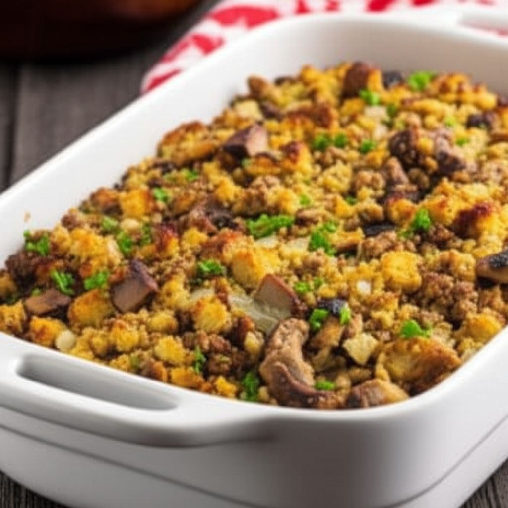 Sweet and Savory Sausage Cornbread Stuffing