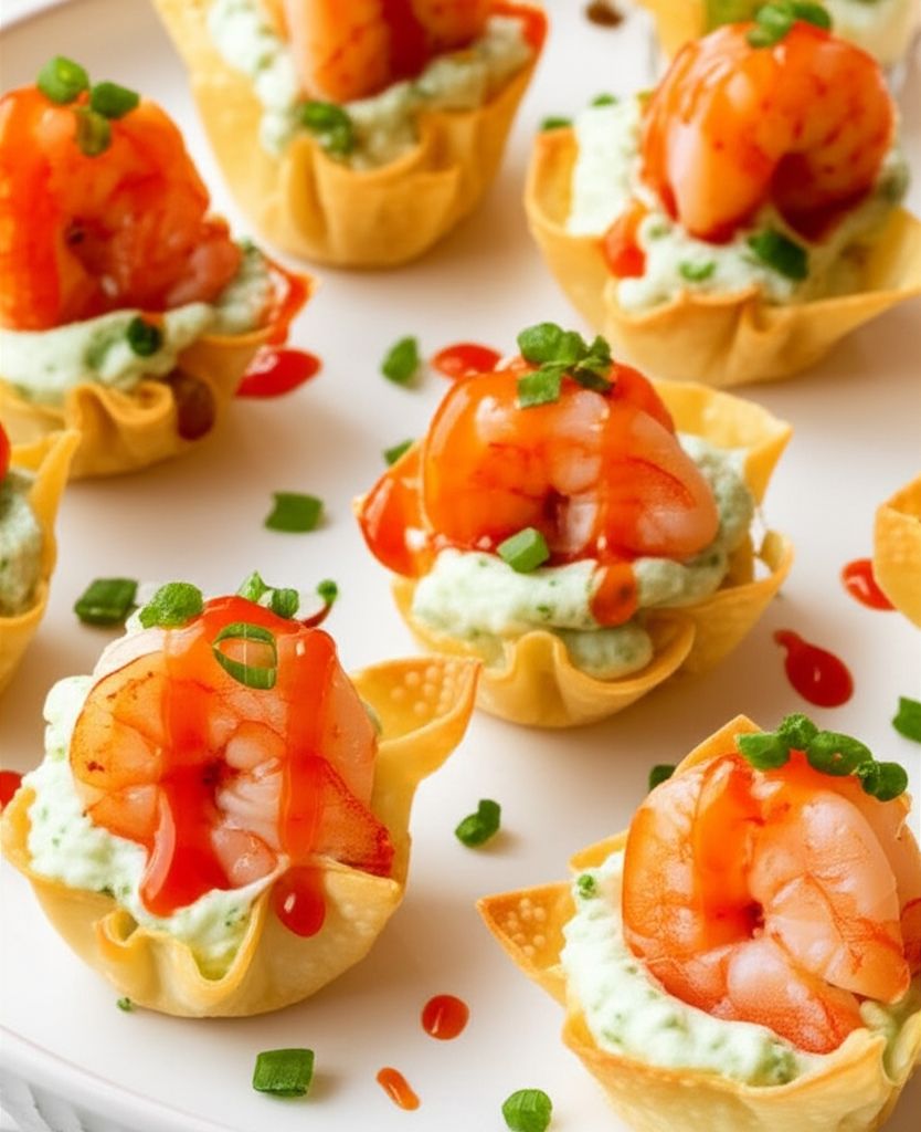 Thai Shrimp Wonton Cups