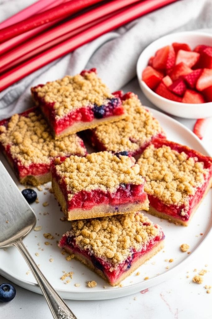 Very Berry Rhubarb Bars