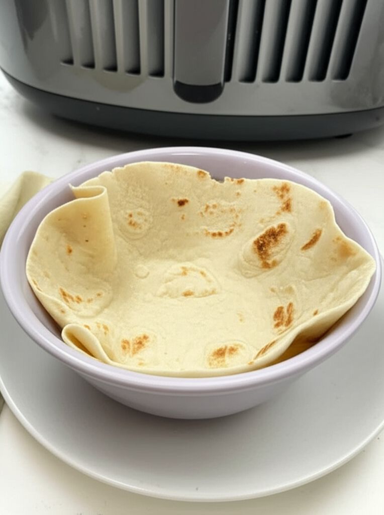 Air Fryer Flour Tortilla Bowls