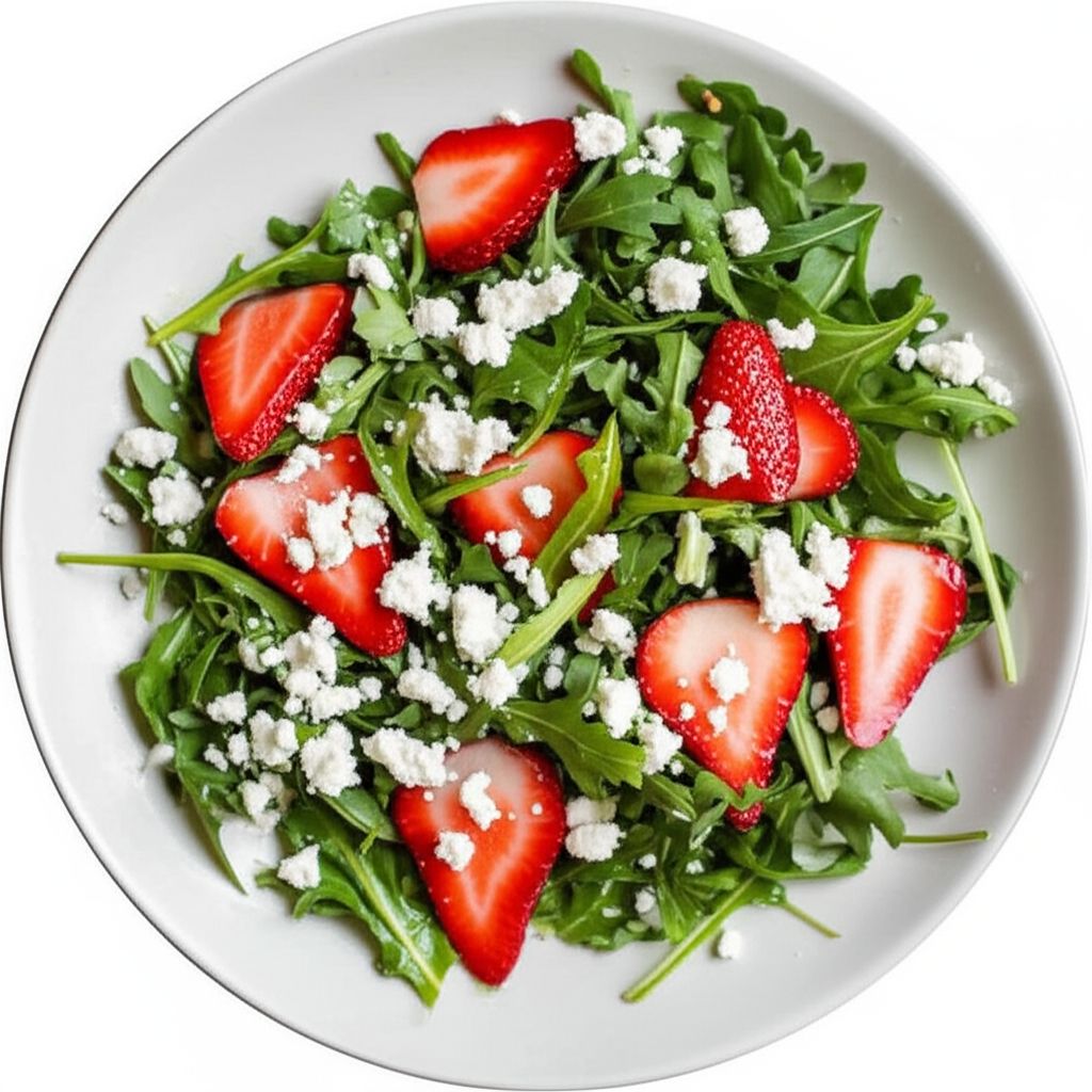 Arugula and Strawberry Salad with Feta Cheese