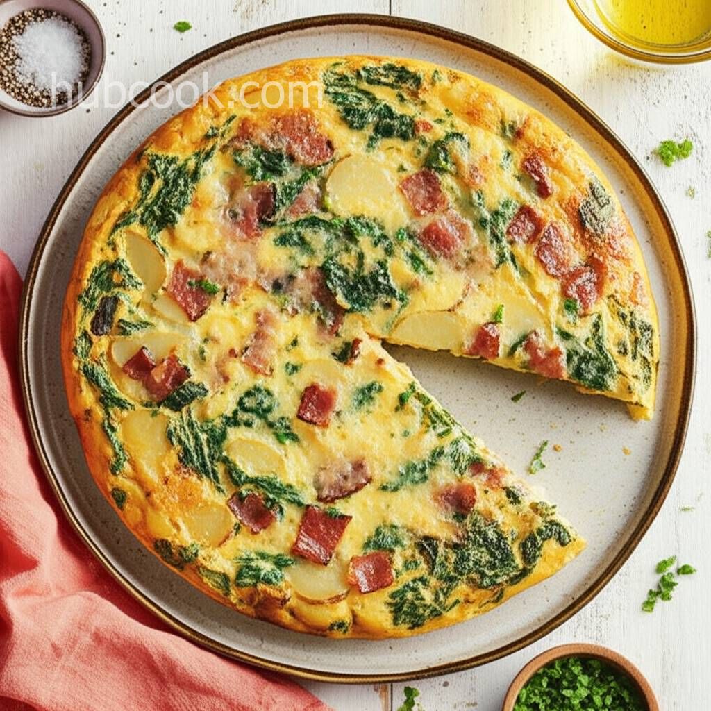 Bacon and Potato Frittata with Greens