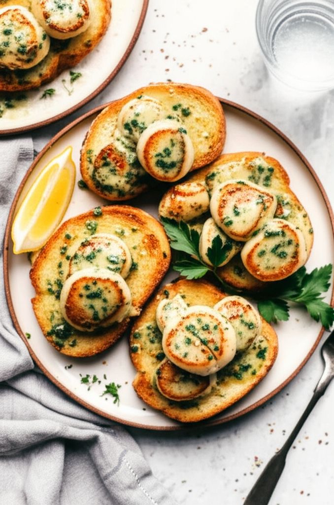 Bay Scallops with Garlic Parsley Butter Sauce