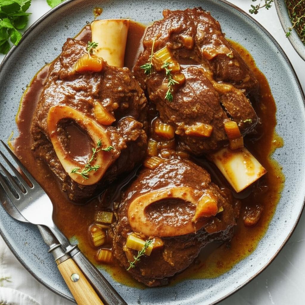 Braised Beef Shank with Wine and Tarragon