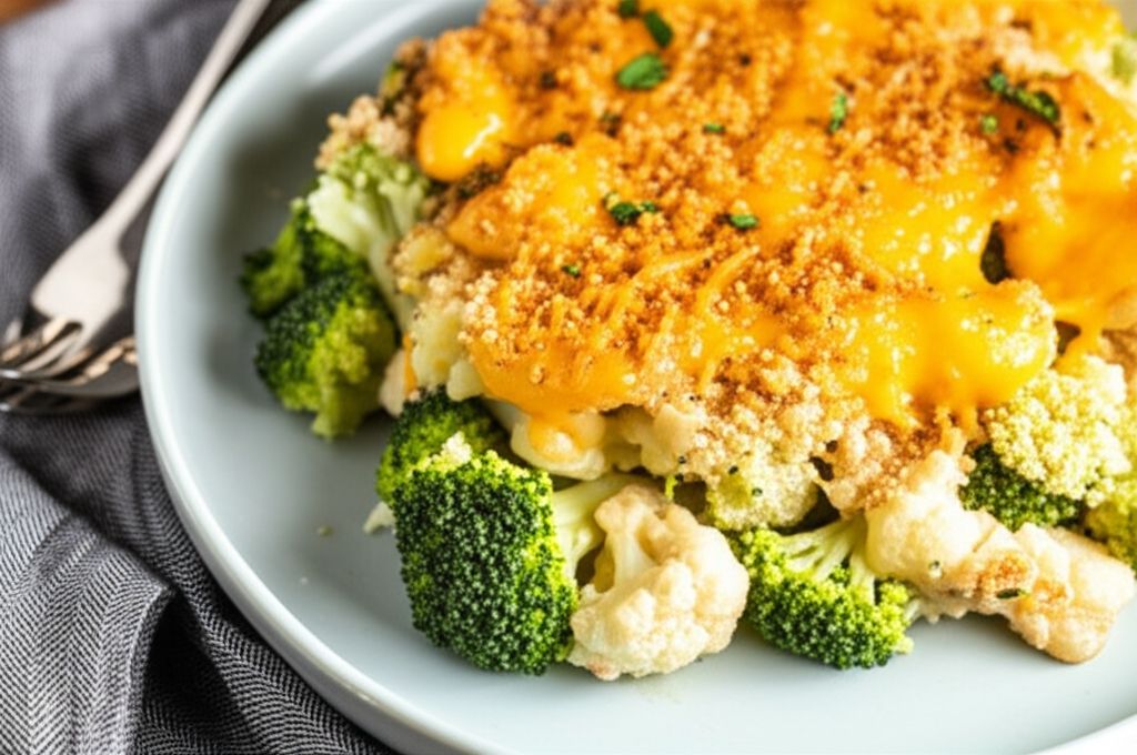 Broccoli and Cauliflower Cheese Casserole