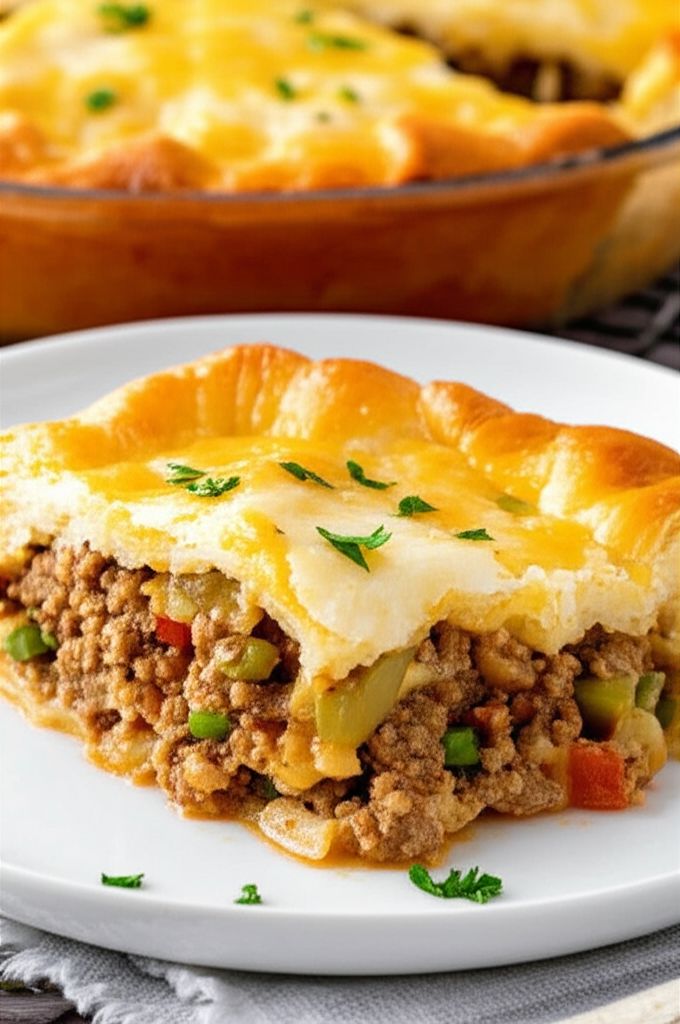 Cheesy Beef Crescent Casserole