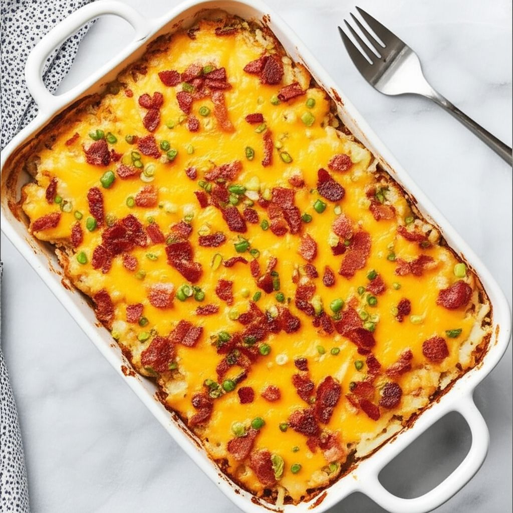 Cheesy Chicken and Potato Casserole with Bacon