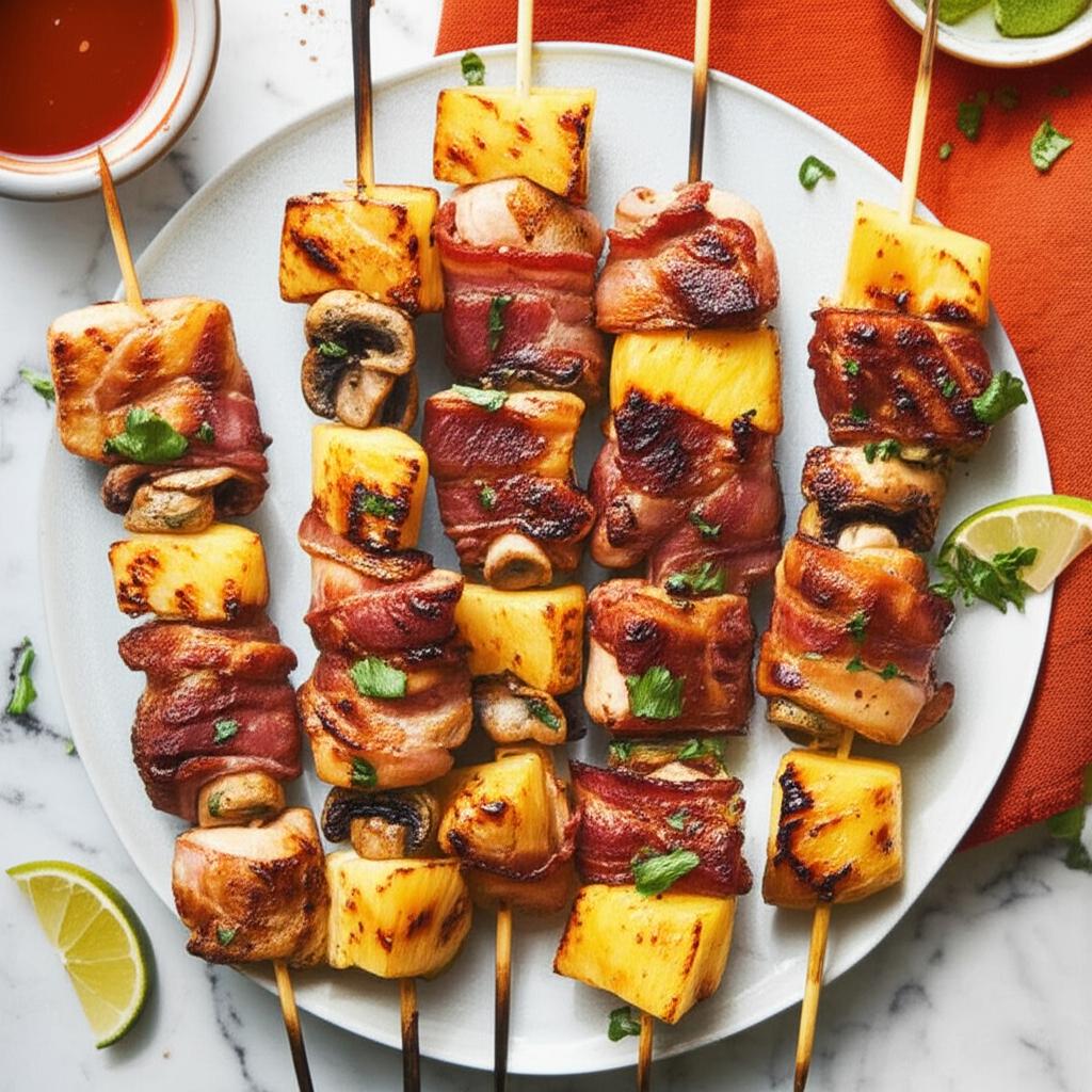 Chicken and Bacon Shish Kabobs