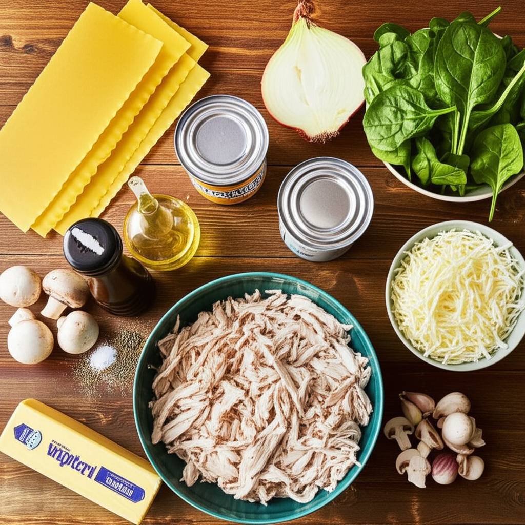 Chicken and Spinach Alfredo Lasagna