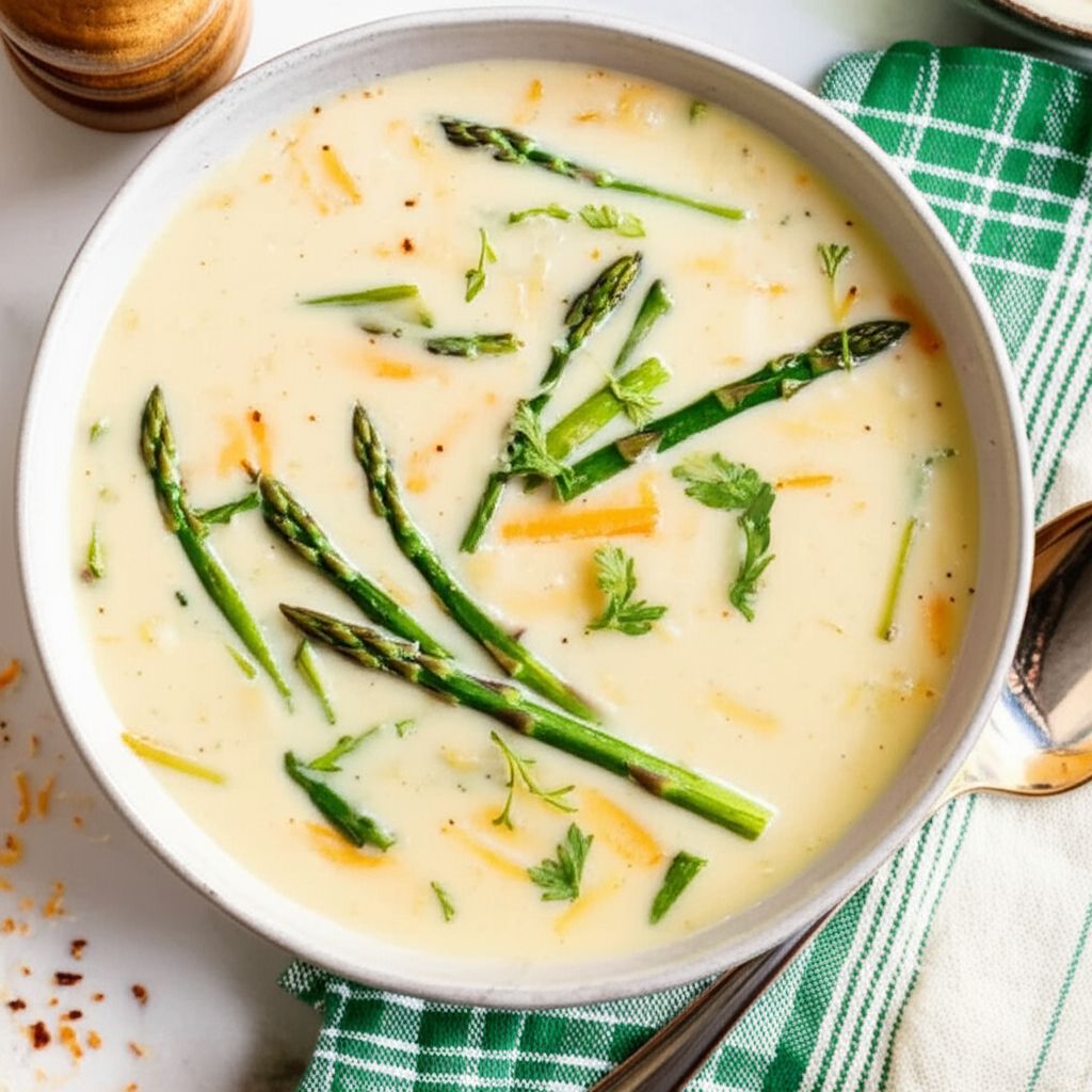 Cream of Asparagus and Mushroom Soup