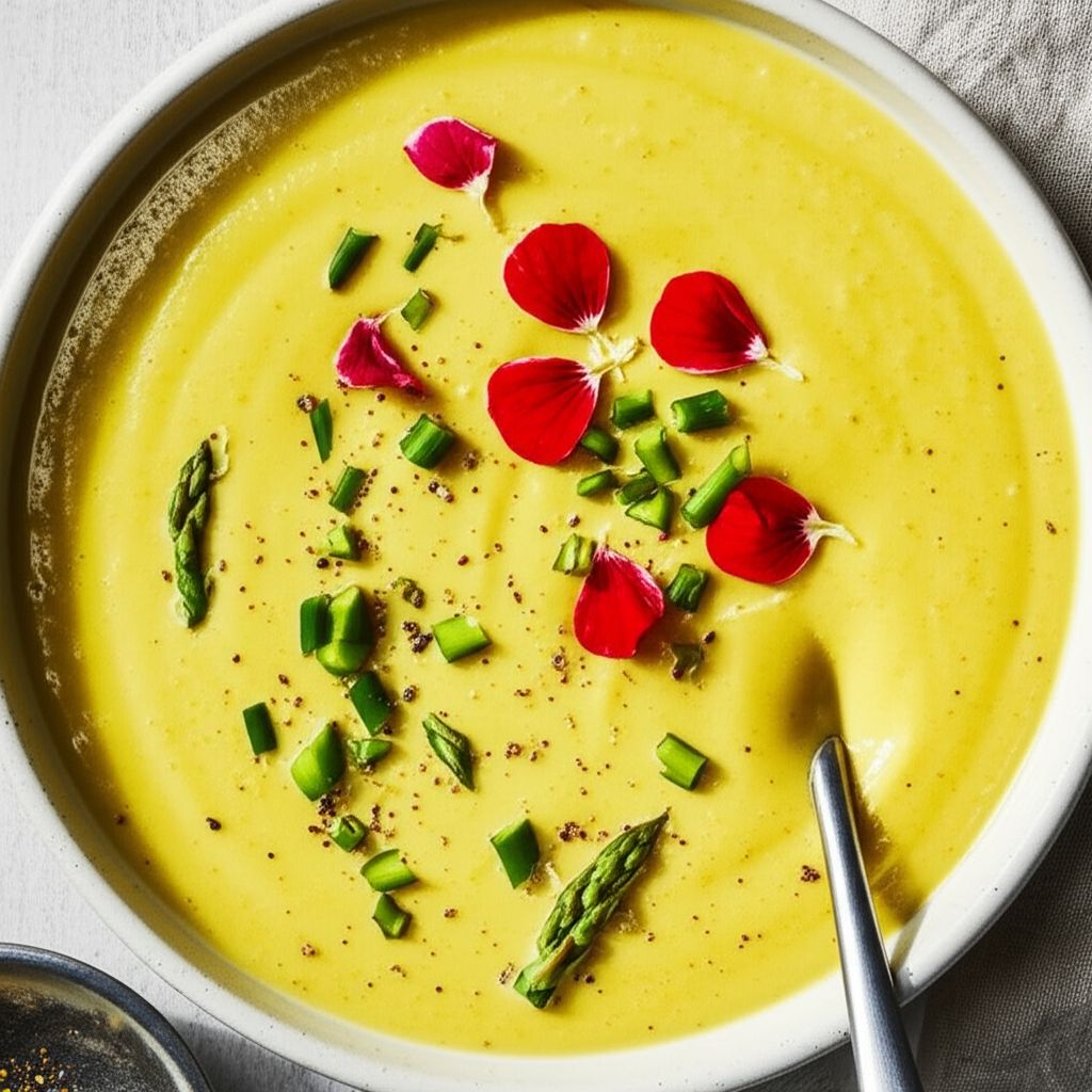 Creamy Asparagus and Cauliflower Soup