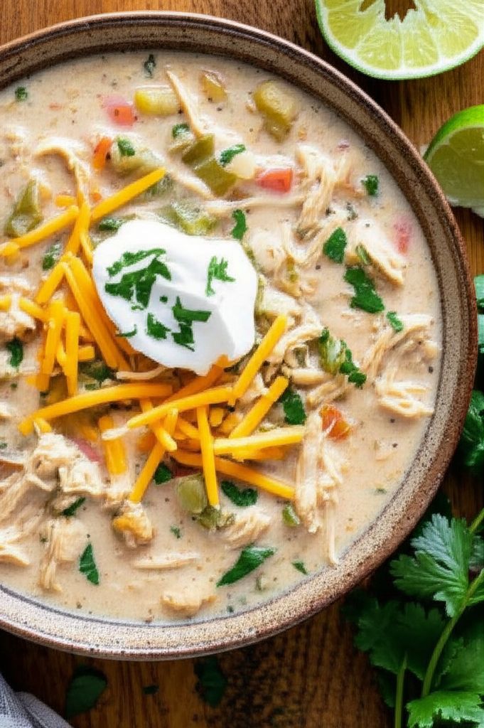 Creamy White Chicken Chili with Salsa Verde