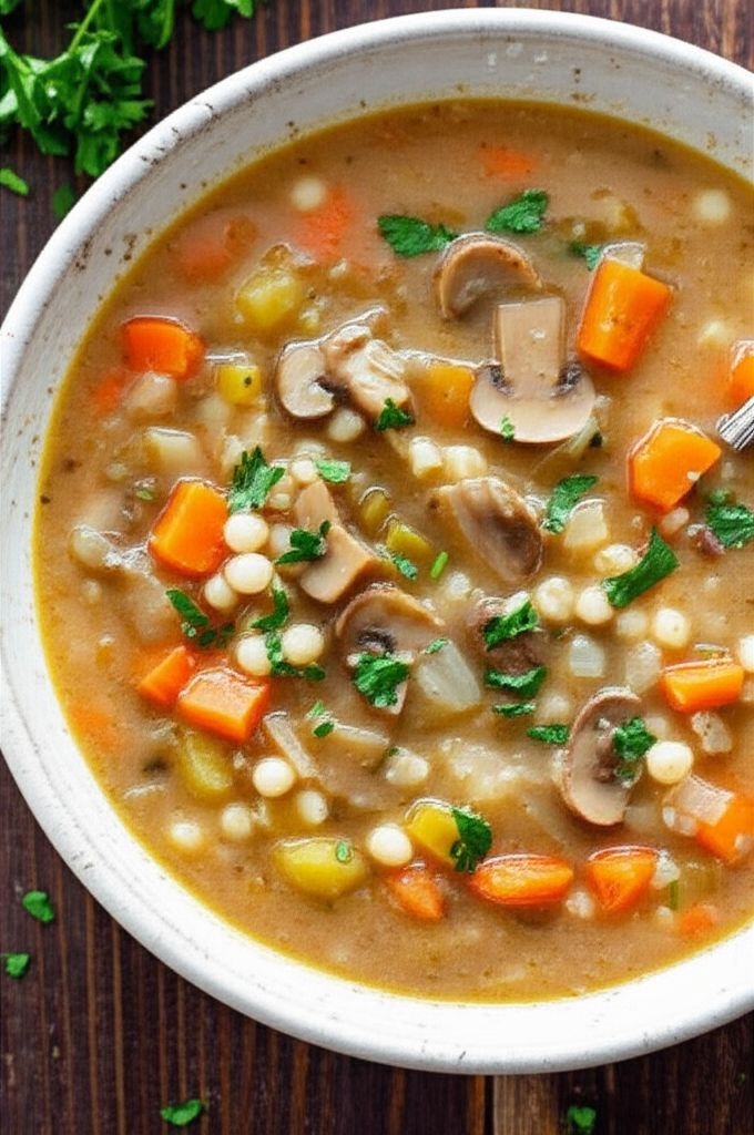 Easy Mushroom Barley Soup