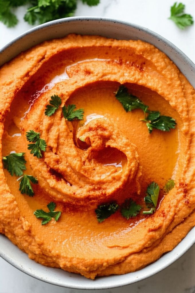Easy Roasted Red Pepper Hummus