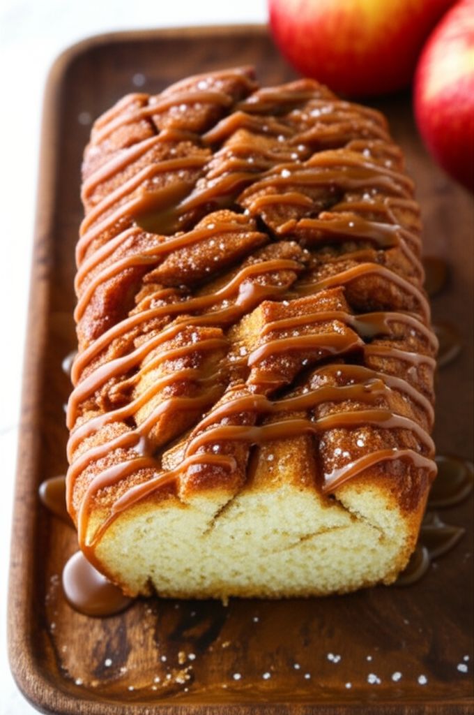 Easy Salted Caramel Apple Pull Apart Bread