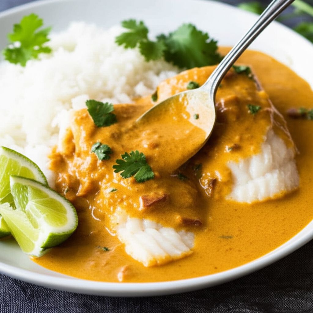 Fish Filet in Thai Coconut Curry Sauce