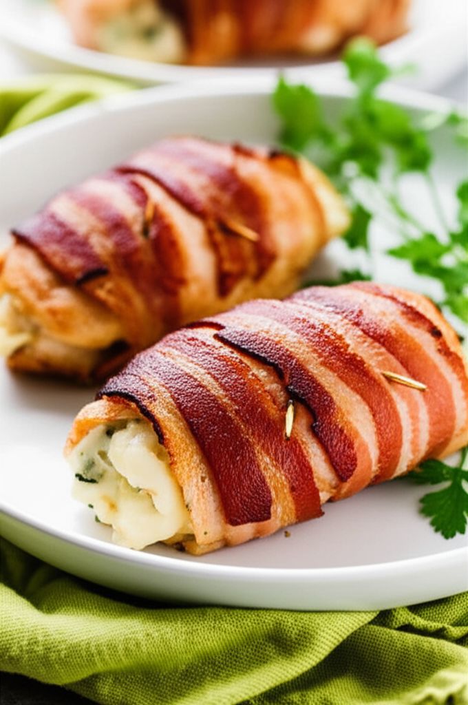 Gorgonzola-Stuffed Chicken Breasts Wrapped in Bacon