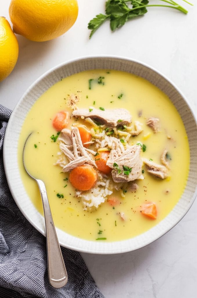 Greek Avgolemono Chicken Soup